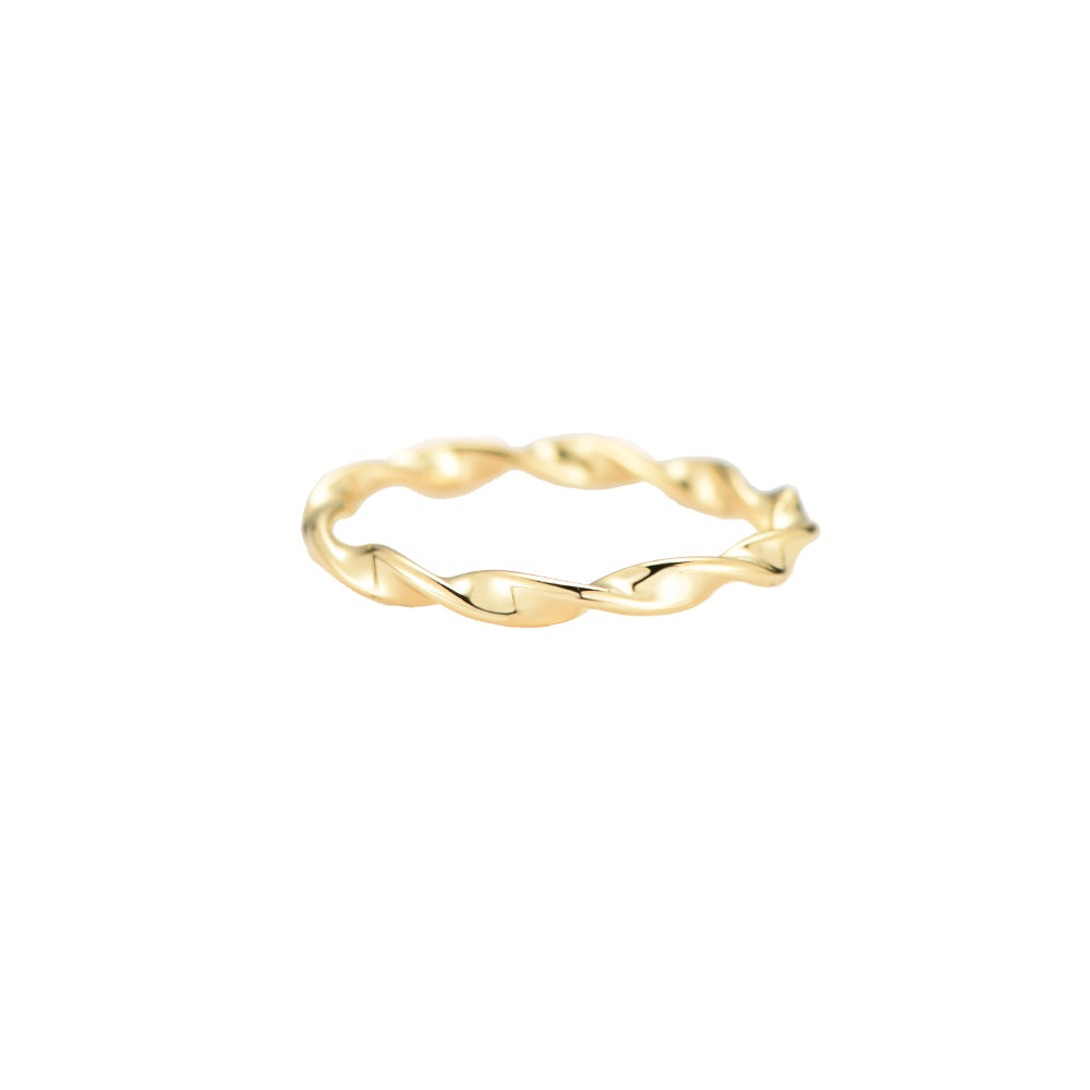 zarter Goldring Edelstahl, gedrehter Ring, eleganter Ring 